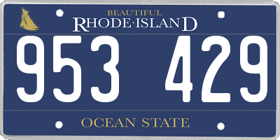 RI license plate 953429