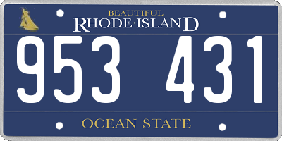 RI license plate 953431