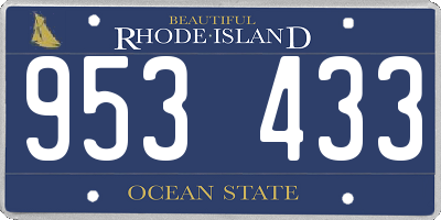 RI license plate 953433
