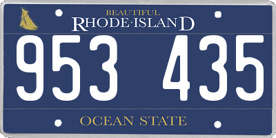 RI license plate 953435