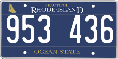 RI license plate 953436