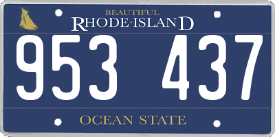 RI license plate 953437