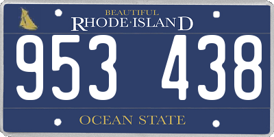 RI license plate 953438