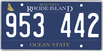 RI license plate 953442