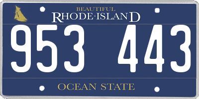 RI license plate 953443
