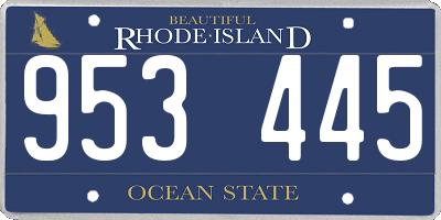RI license plate 953445