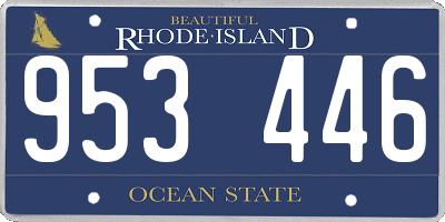 RI license plate 953446
