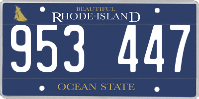 RI license plate 953447