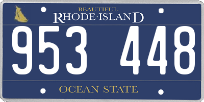 RI license plate 953448