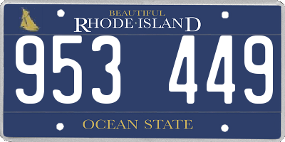 RI license plate 953449
