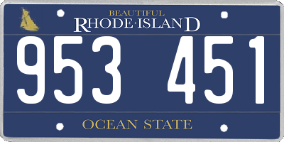 RI license plate 953451