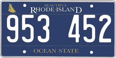 RI license plate 953452