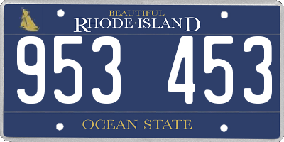 RI license plate 953453