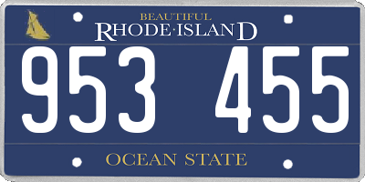 RI license plate 953455