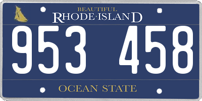 RI license plate 953458