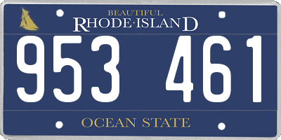 RI license plate 953461