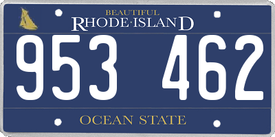 RI license plate 953462