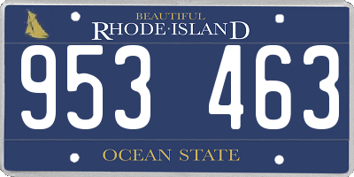 RI license plate 953463