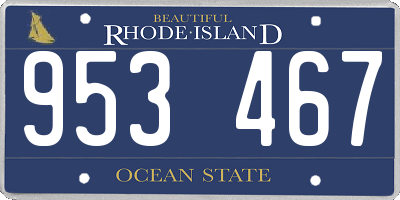 RI license plate 953467
