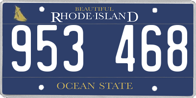 RI license plate 953468