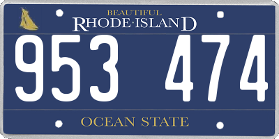 RI license plate 953474
