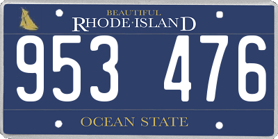 RI license plate 953476