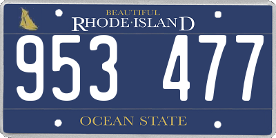 RI license plate 953477
