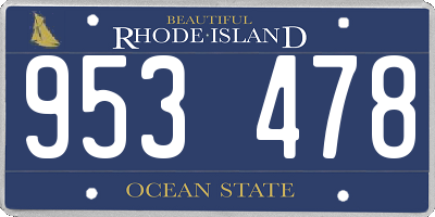 RI license plate 953478