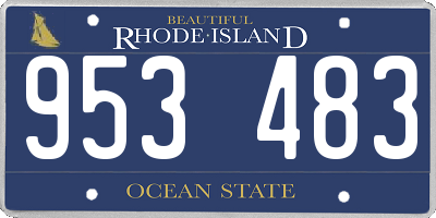 RI license plate 953483