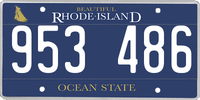 RI license plate 953486
