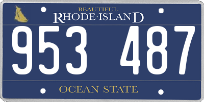 RI license plate 953487