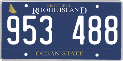 RI license plate 953488