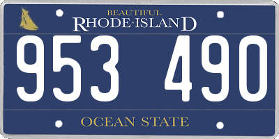RI license plate 953490