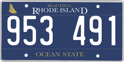 RI license plate 953491