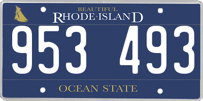 RI license plate 953493