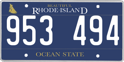 RI license plate 953494