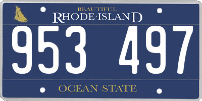 RI license plate 953497