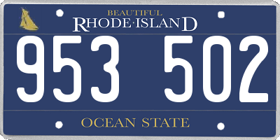 RI license plate 953502