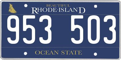 RI license plate 953503
