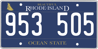 RI license plate 953505