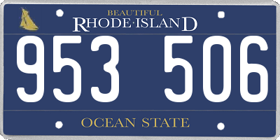 RI license plate 953506