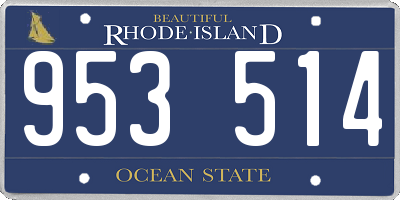 RI license plate 953514