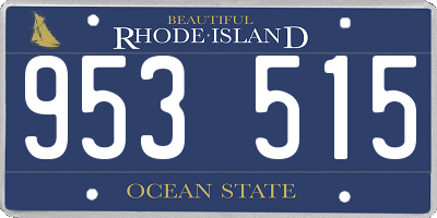 RI license plate 953515