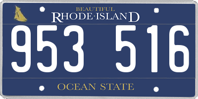 RI license plate 953516