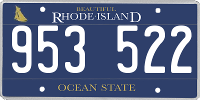 RI license plate 953522