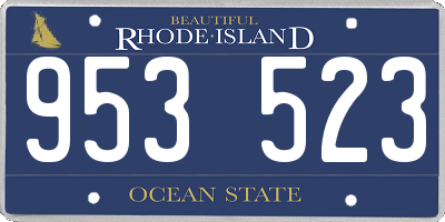 RI license plate 953523