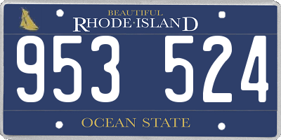 RI license plate 953524