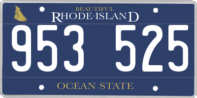 RI license plate 953525