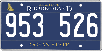 RI license plate 953526