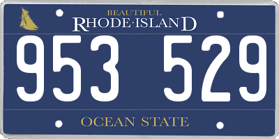 RI license plate 953529